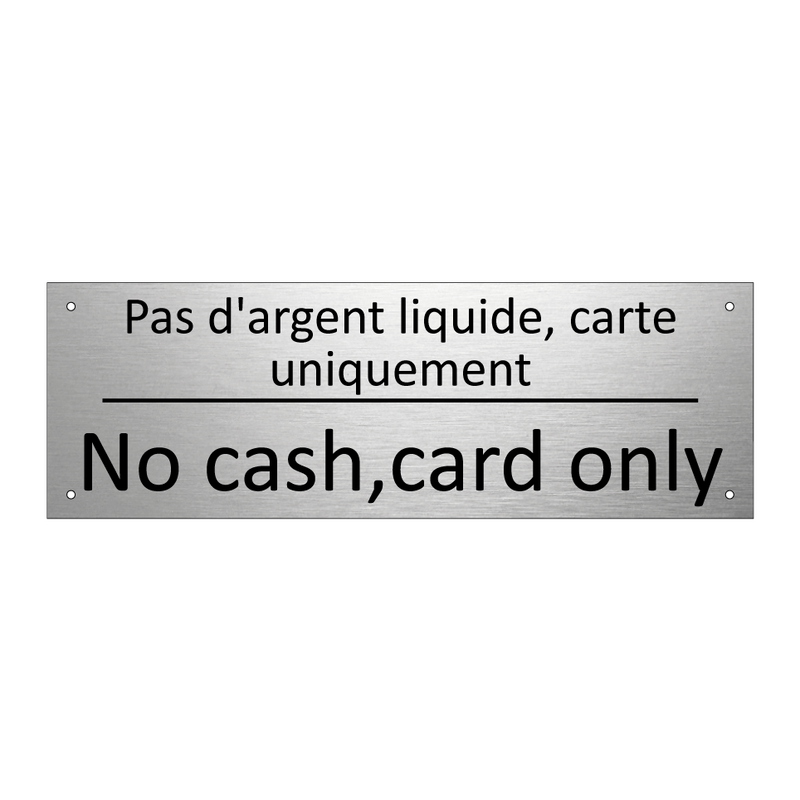 Pas d'argent liquide, carte uniquement /.../ - No cash,card only