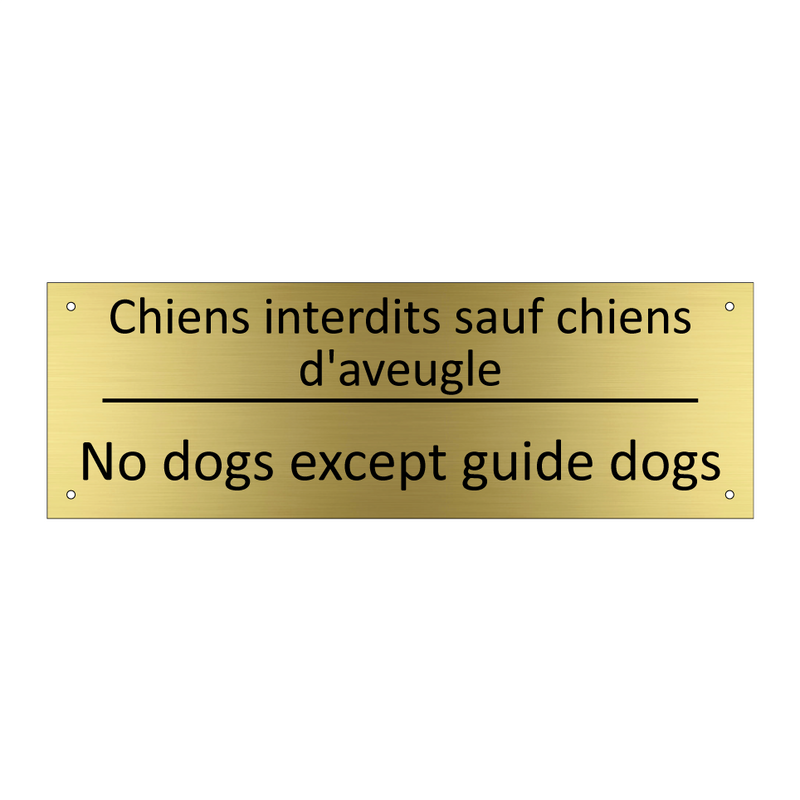 Chiens interdits sauf chiens d'aveugle /.../ - No dogs except guide dogs