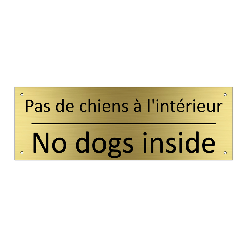 Pas de chiens à l'intérieur - No dogs inside