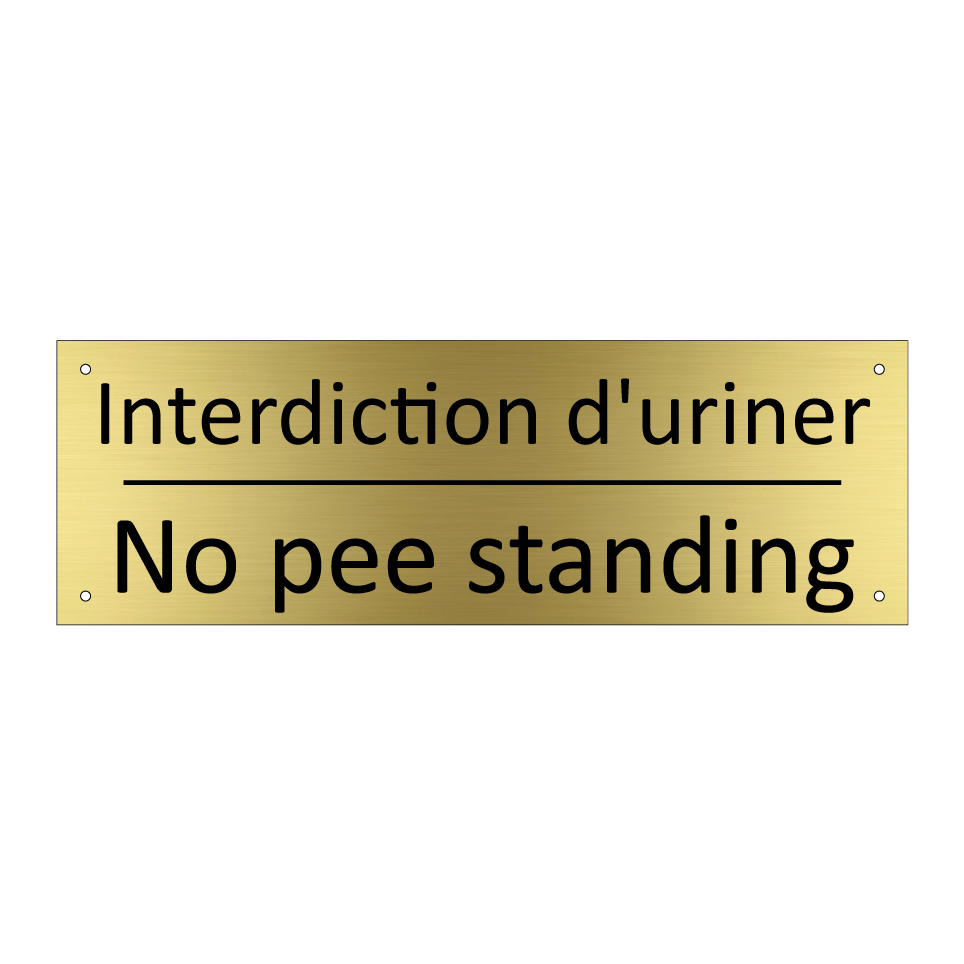 Interdiction d'uriner - No pee standing