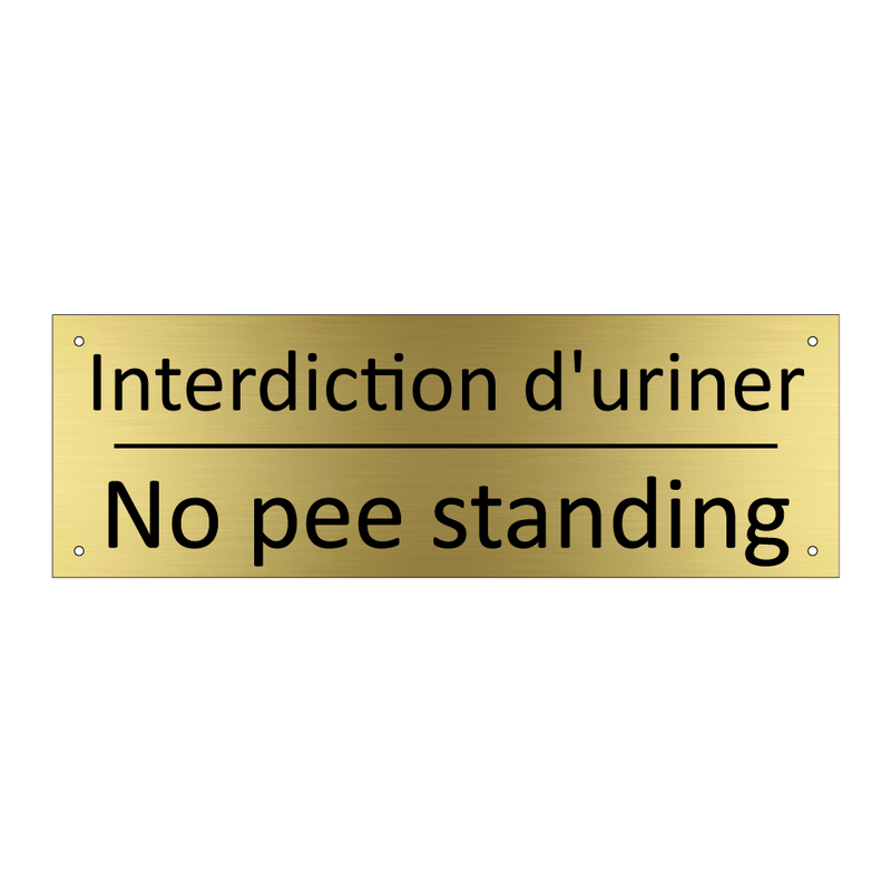 Interdiction d'uriner - No pee standing