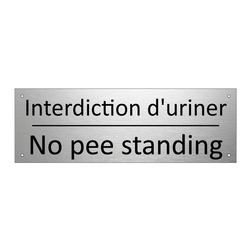 Interdiction d'uriner - No pee standing