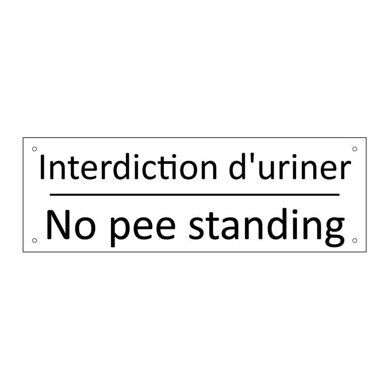 Interdiction d'uriner - No pee standing
