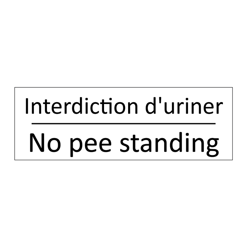 Interdiction d'uriner - No pee standing