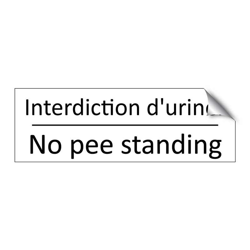Interdiction d'uriner - No pee standing