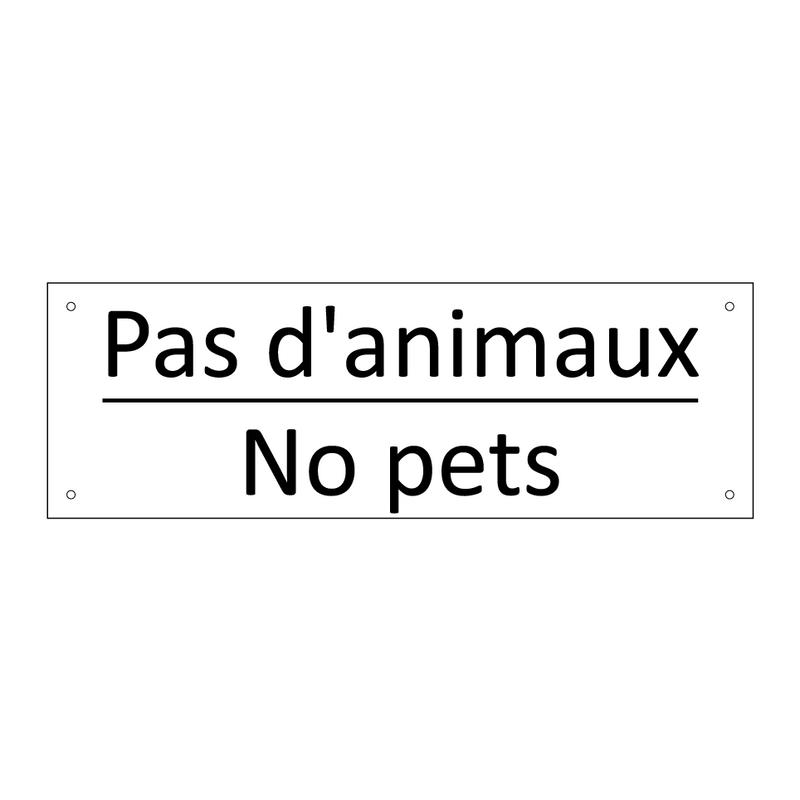 Pas d'animaux - No pets
