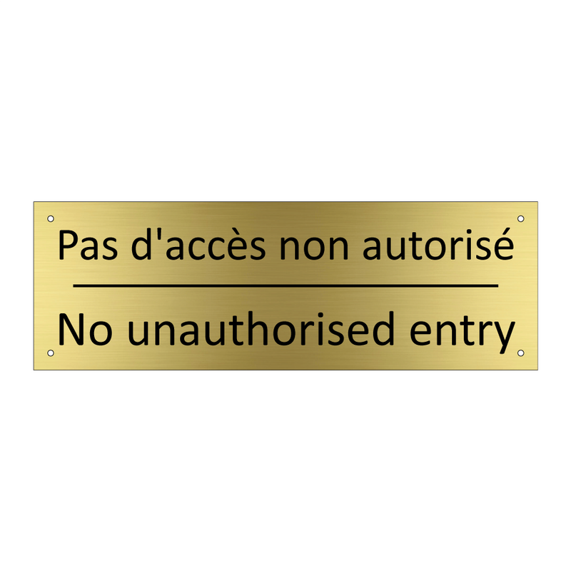 Pas d'accès non autorisé - No unauthorised entry