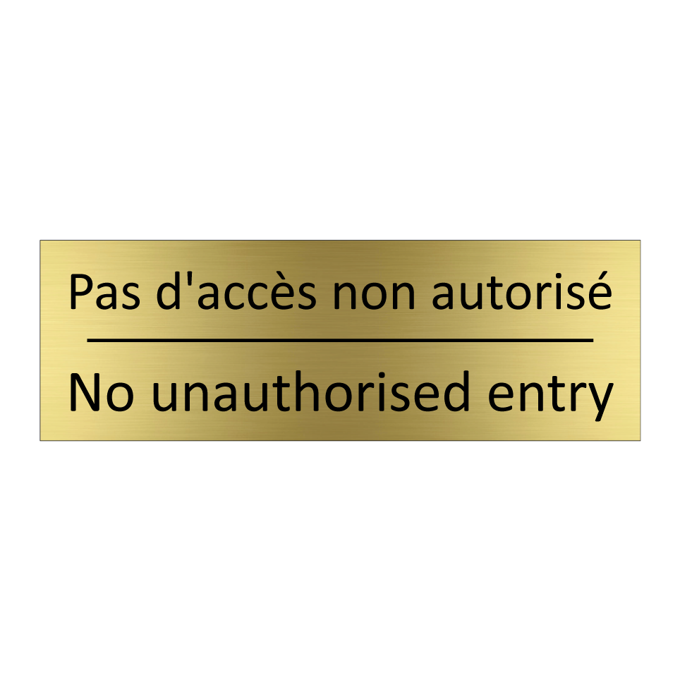 Pas d'accès non autorisé - No unauthorised entry