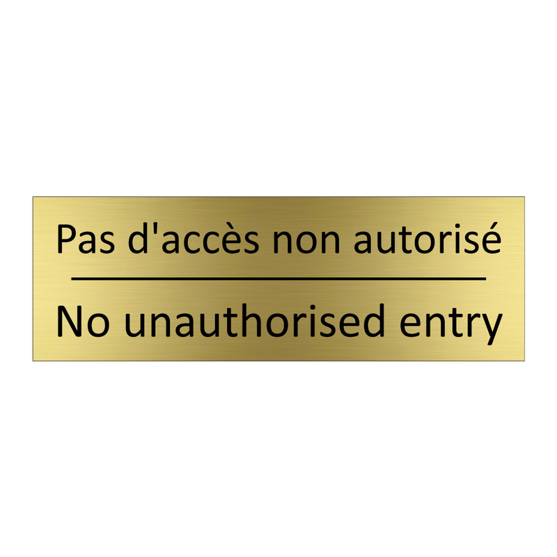 Pas d'accès non autorisé - No unauthorised entry