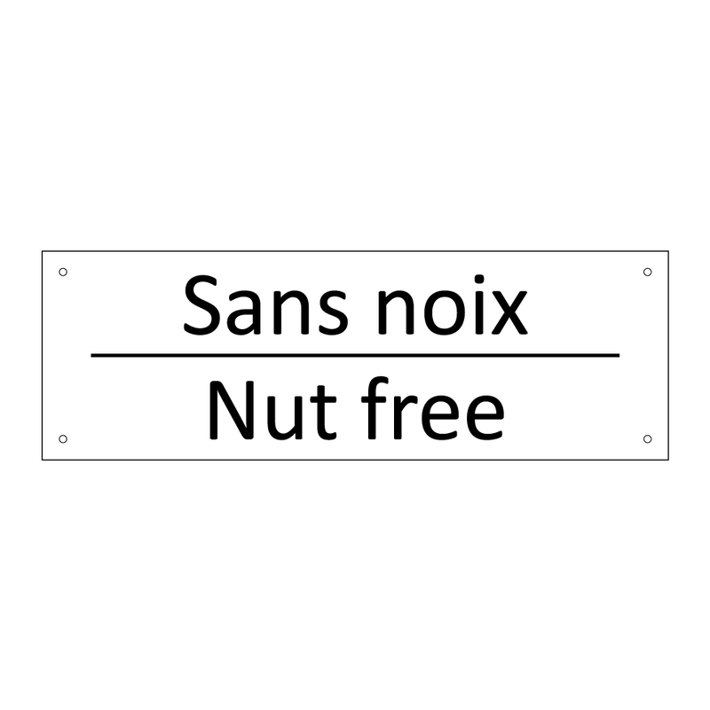 Sans noix - Nut free