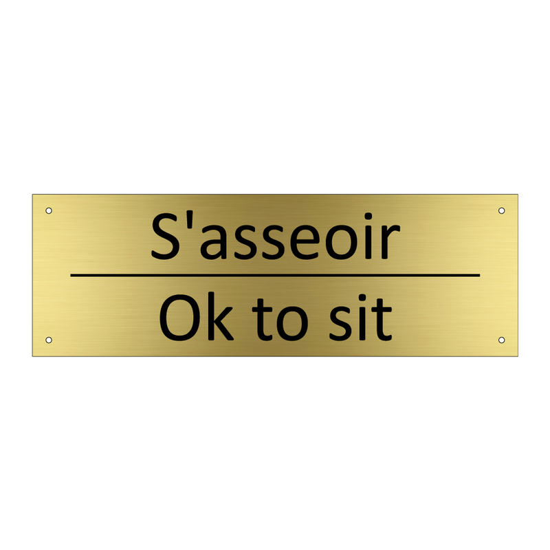S'asseoir - Ok to sit