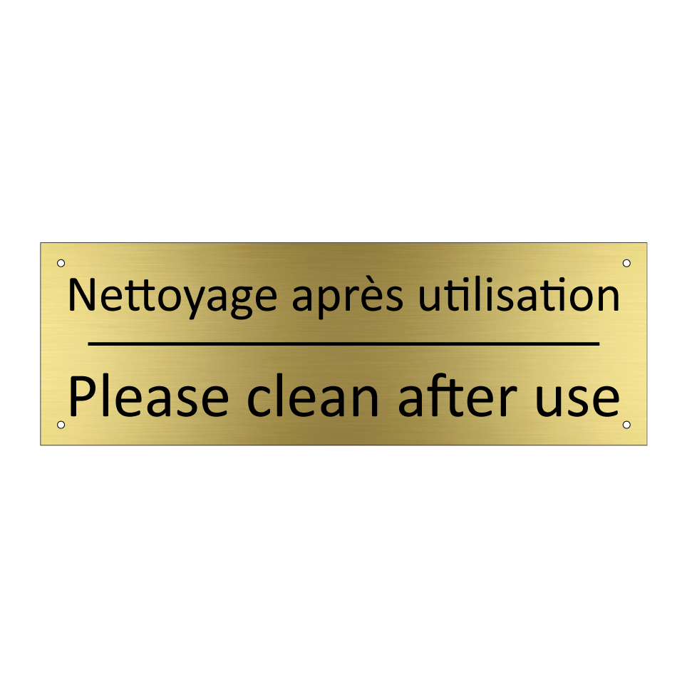 Nettoyage après utilisation - Please clean after use