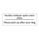Veuillez nettoyer après votre  /.../ - Please pick up after your dog