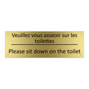 Veuillez vous asseoir sur les  /.../ - Please sit down on the toilet