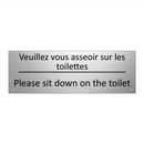 Veuillez vous asseoir sur les  /.../ - Please sit down on the toilet
