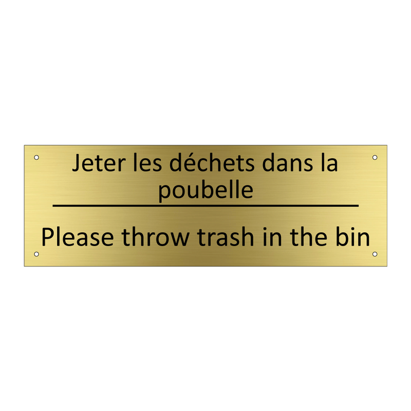 Jeter les déchets dans la poubelle /.../ - Please throw trash in the bin