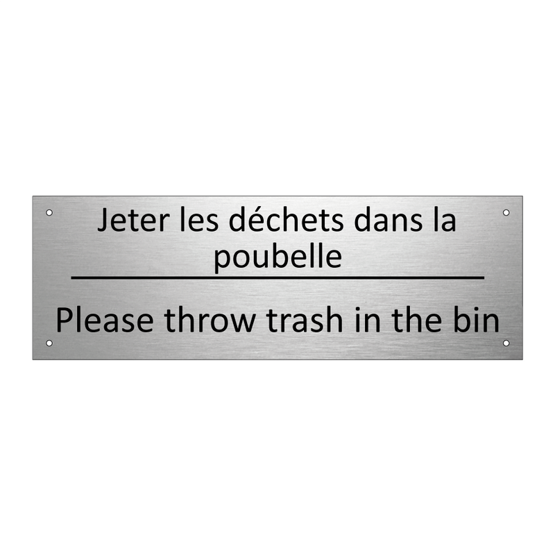 Jeter les déchets dans la poubelle /.../ - Please throw trash in the bin