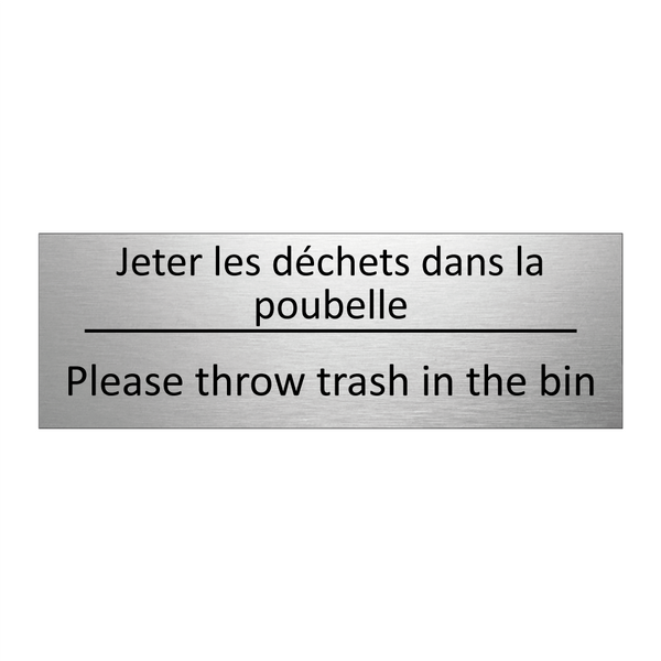Jeter les déchets dans la poubelle /.../ - Please throw trash in the bin