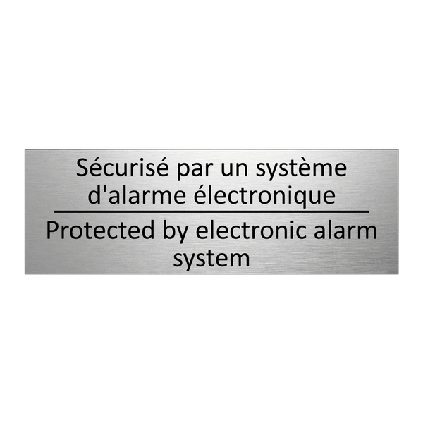 Sécurisé par un système d'alarme  /.../ - Protected by electronic alarm  /.../