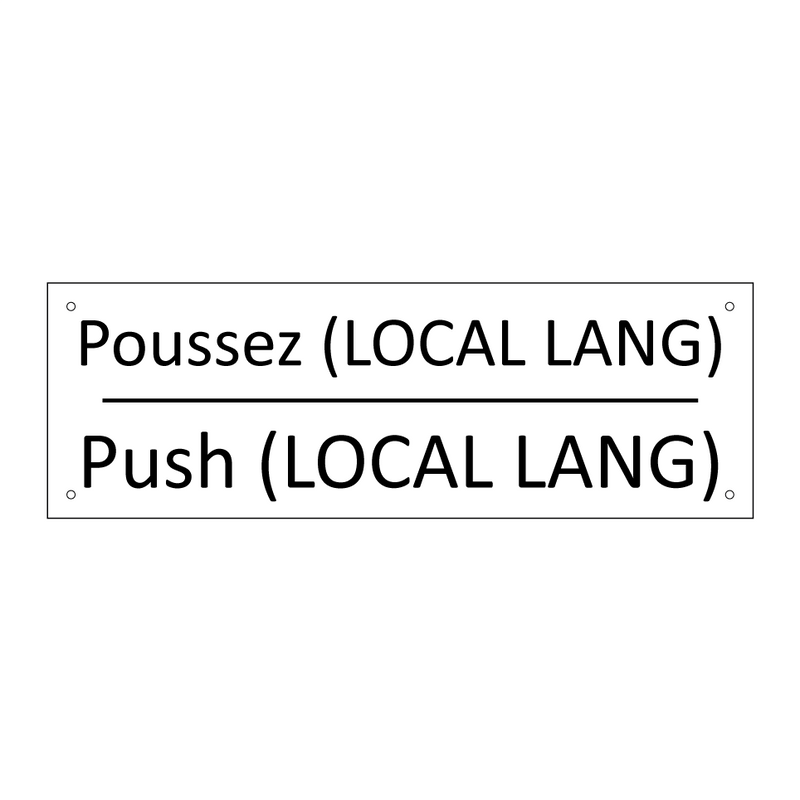 Poussez (LOCAL LANG) - Push (LOCAL LANG)