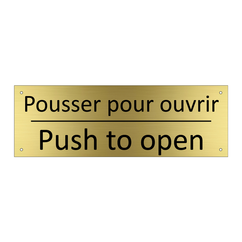 Pousser pour ouvrir - Push to open