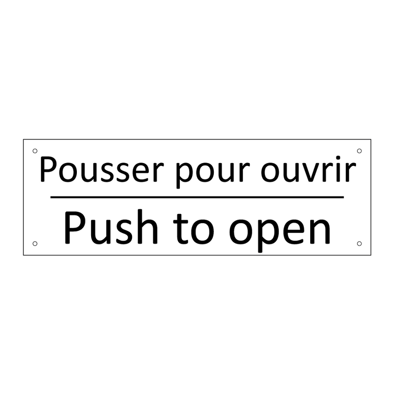 Pousser pour ouvrir - Push to open