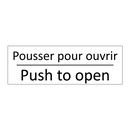 Pousser pour ouvrir - Push to open