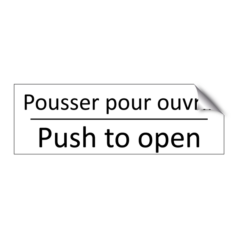 Pousser pour ouvrir - Push to open