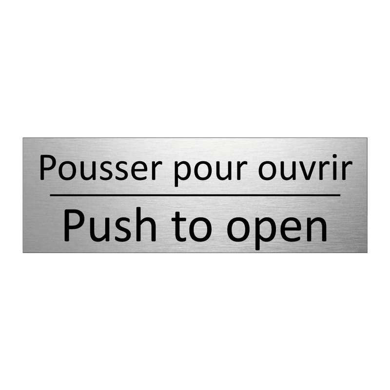 Pousser pour ouvrir - Push to open