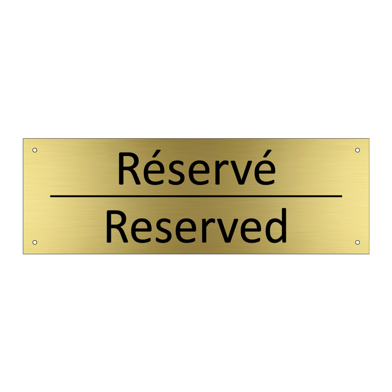 Réservé - Reserved