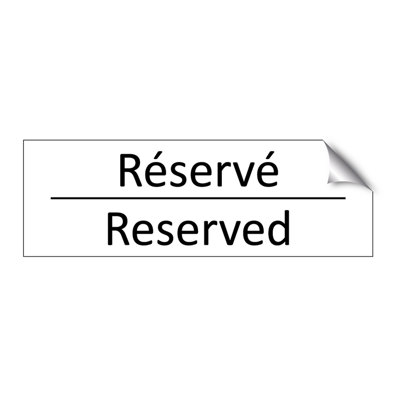 Réservé - Reserved