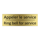 Appeler le service - Ring bell for service