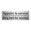 Appeler le service - Ring bell for service