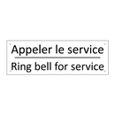 Appeler le service - Ring bell for service