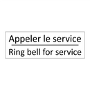 Appeler le service - Ring bell for service