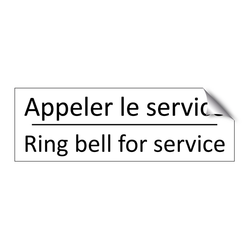 Appeler le service - Ring bell for service