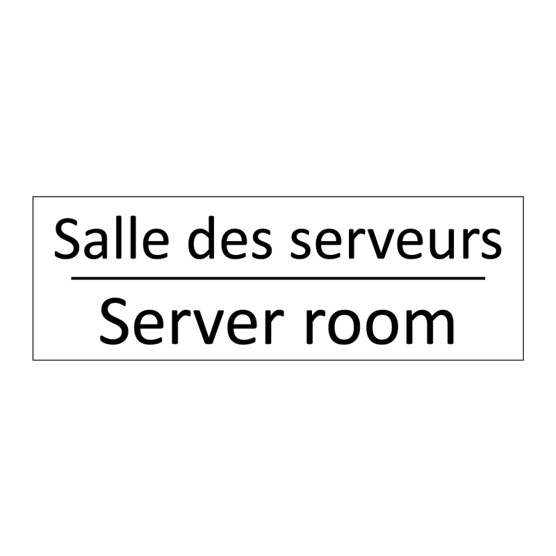 Salle des serveurs - Server room