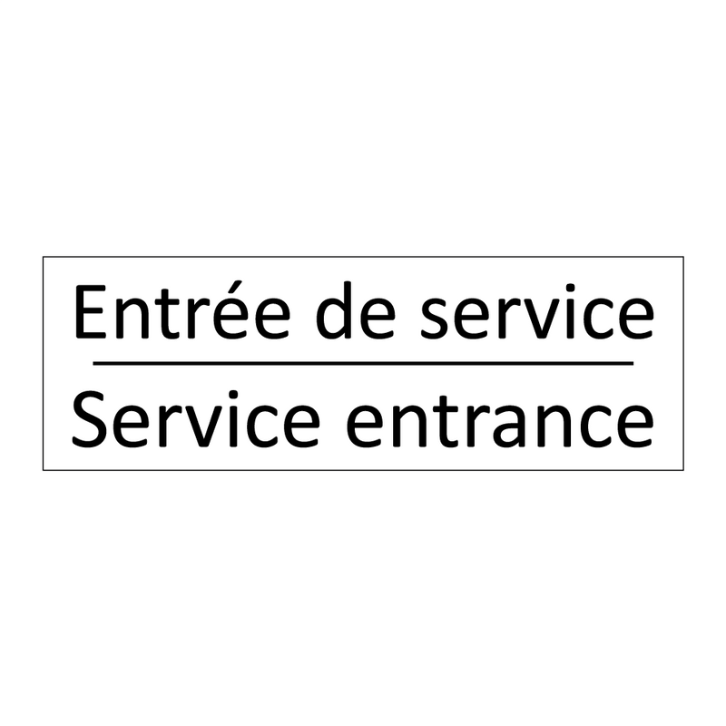 Entrée de service - Service entrance