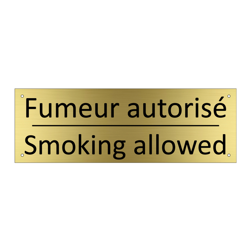 Fumeur autorisé - Smoking allowed