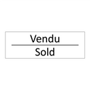 Vendu - Sold