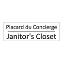 Placard du Concierge - Janitor's Closet