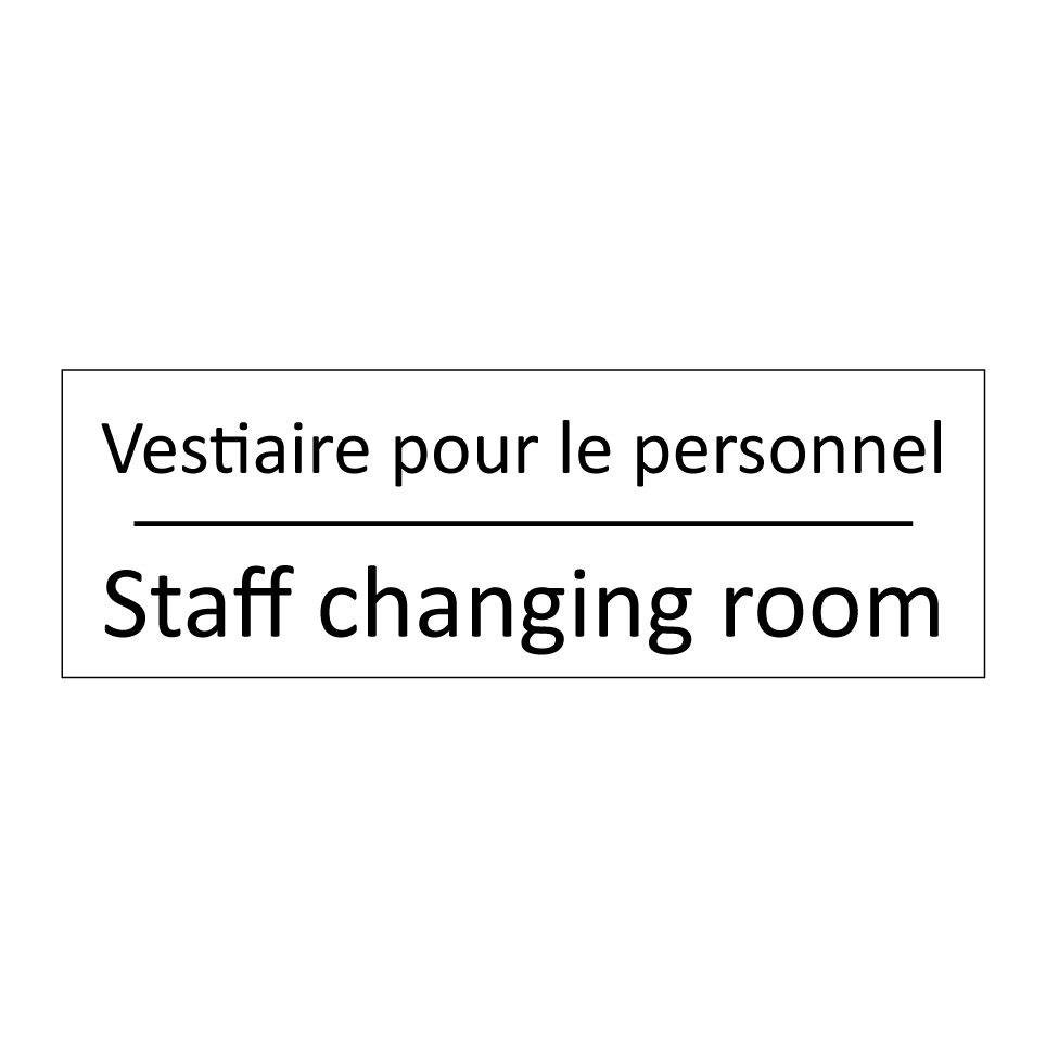 Vestiaire pour le personnel - Staff changing room