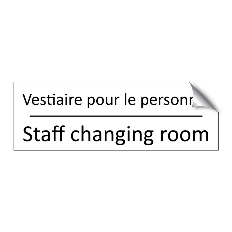 Vestiaire pour le personnel - Staff changing room