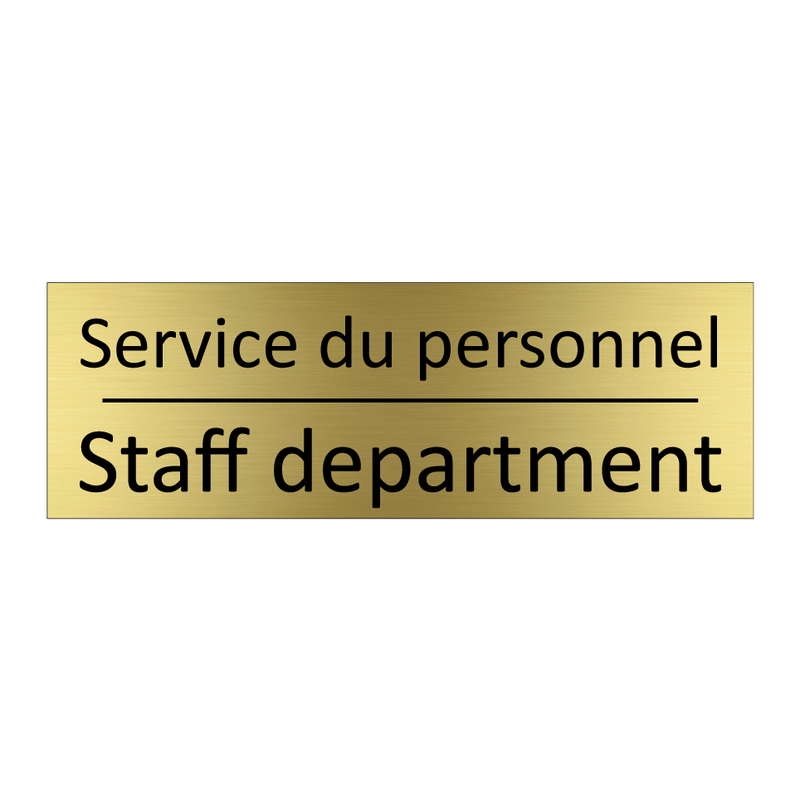 Service du personnel - Staff department