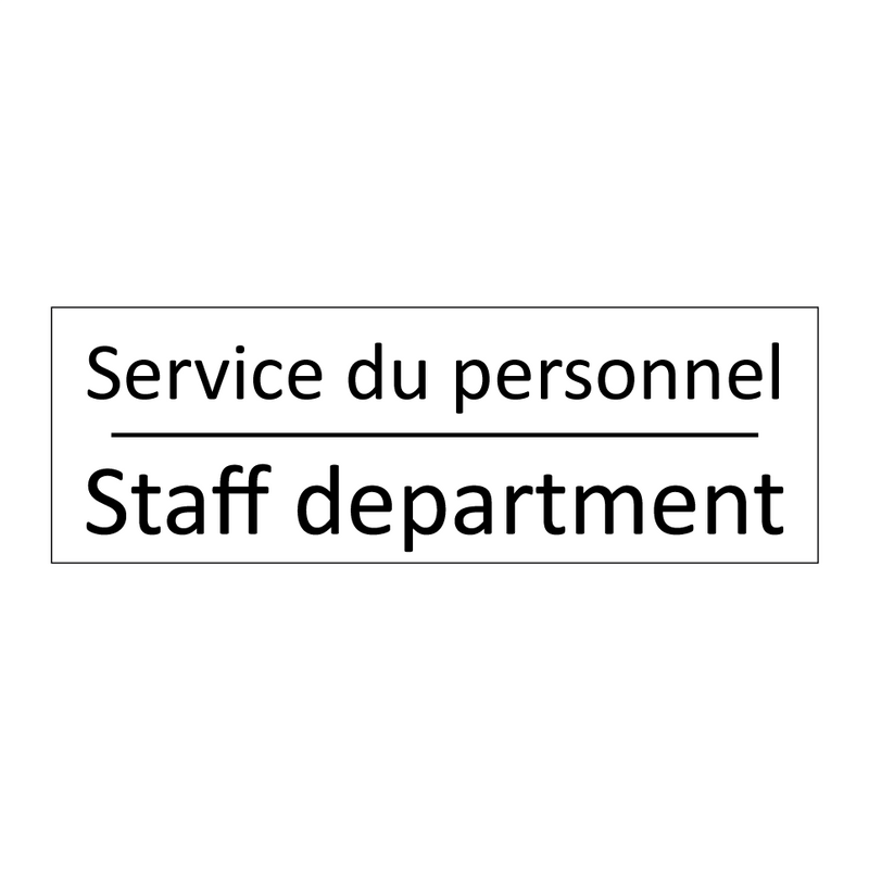 Service du personnel - Staff department