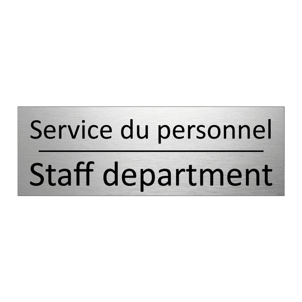 Service du personnel - Staff department
