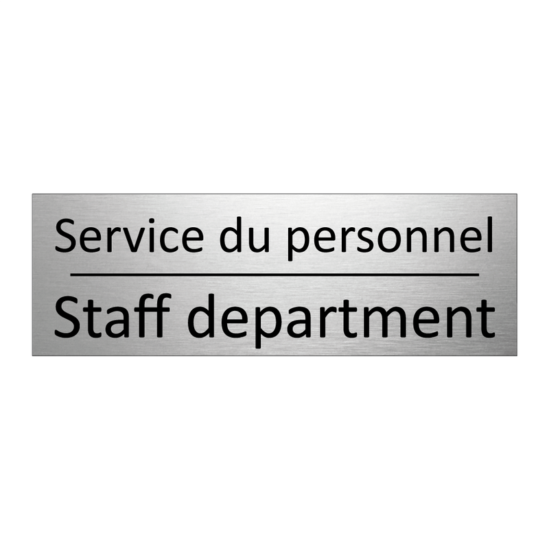 Service du personnel - Staff department
