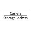 Casiers - Storage lockers