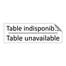 Table indisponible - Table unavailable