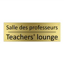Salle des professeurs - Teachers' lounge